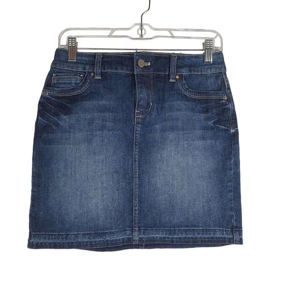 WHITE‎ House Black Market Skirt Womens 0 Denim Festival Mini Cowgirl classic